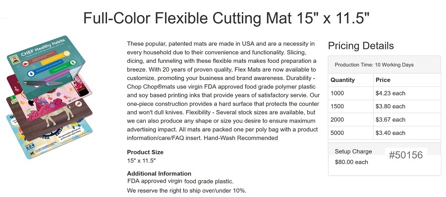 Plastic Cutting Mats Full Color
